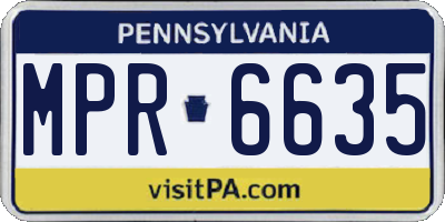 PA license plate MPR6635