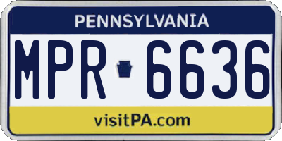 PA license plate MPR6636