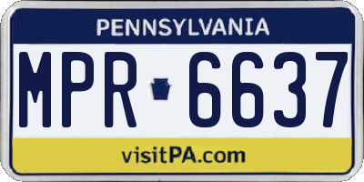 PA license plate MPR6637