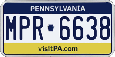 PA license plate MPR6638