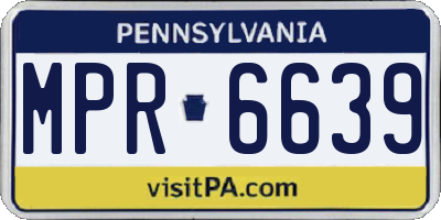 PA license plate MPR6639