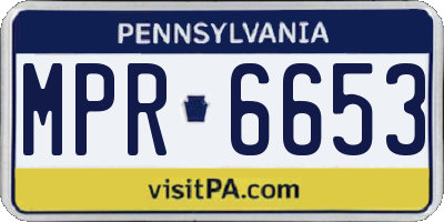 PA license plate MPR6653