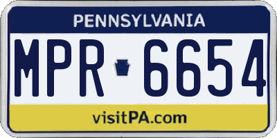 PA license plate MPR6654