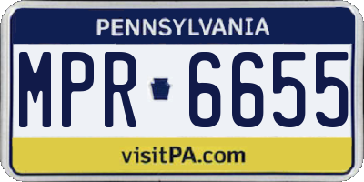 PA license plate MPR6655