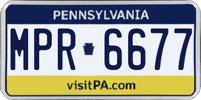 PA license plate MPR6677