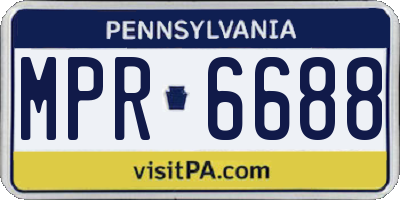PA license plate MPR6688