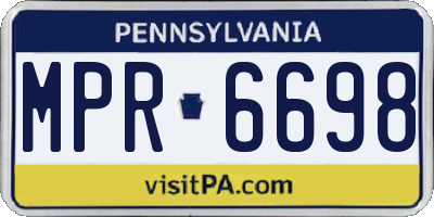 PA license plate MPR6698