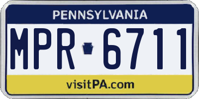 PA license plate MPR6711