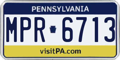 PA license plate MPR6713
