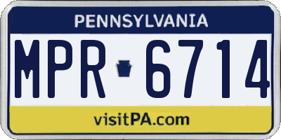 PA license plate MPR6714
