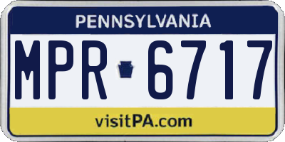 PA license plate MPR6717