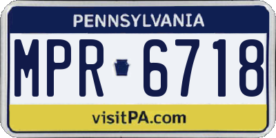 PA license plate MPR6718