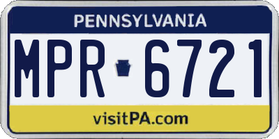 PA license plate MPR6721