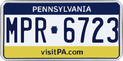 PA license plate MPR6723