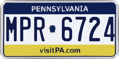 PA license plate MPR6724