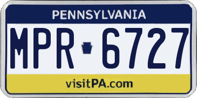 PA license plate MPR6727