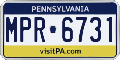 PA license plate MPR6731
