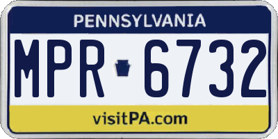 PA license plate MPR6732