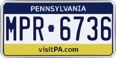 PA license plate MPR6736