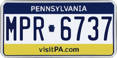PA license plate MPR6737