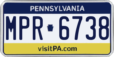 PA license plate MPR6738