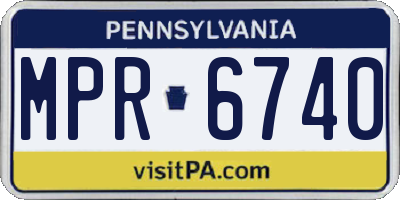 PA license plate MPR6740