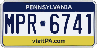 PA license plate MPR6741