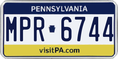 PA license plate MPR6744