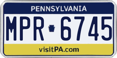 PA license plate MPR6745