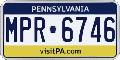 PA license plate MPR6746