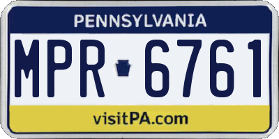 PA license plate MPR6761