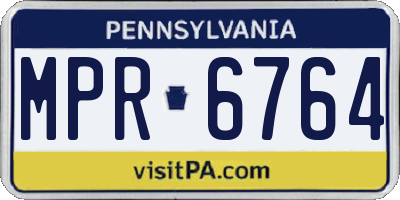 PA license plate MPR6764