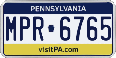 PA license plate MPR6765