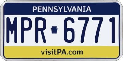 PA license plate MPR6771