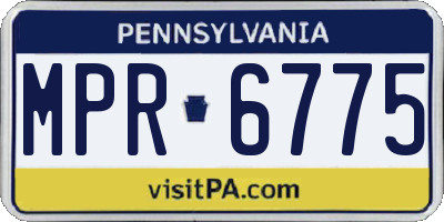 PA license plate MPR6775