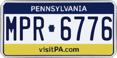 PA license plate MPR6776