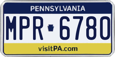PA license plate MPR6780