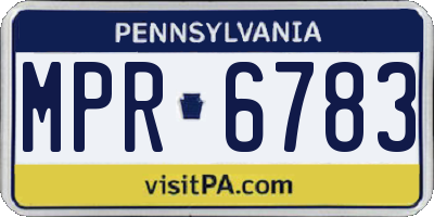PA license plate MPR6783