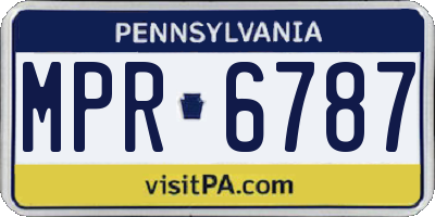 PA license plate MPR6787