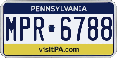 PA license plate MPR6788
