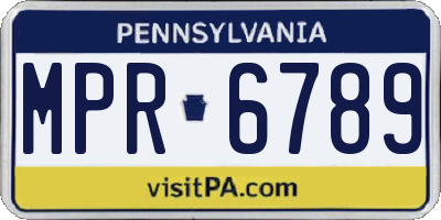 PA license plate MPR6789