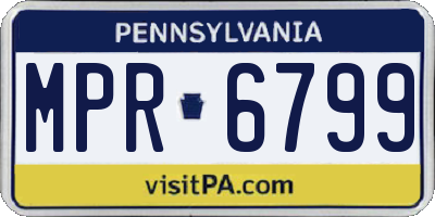 PA license plate MPR6799
