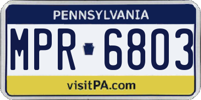 PA license plate MPR6803