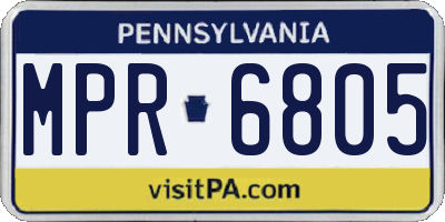PA license plate MPR6805