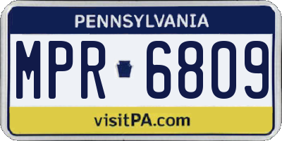 PA license plate MPR6809