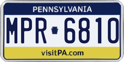 PA license plate MPR6810