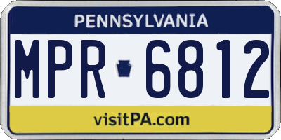 PA license plate MPR6812