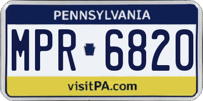 PA license plate MPR6820
