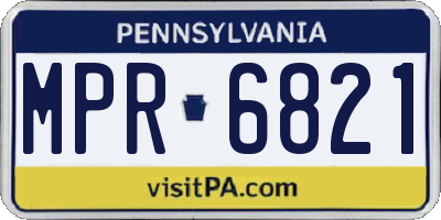 PA license plate MPR6821