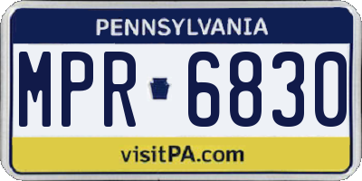 PA license plate MPR6830